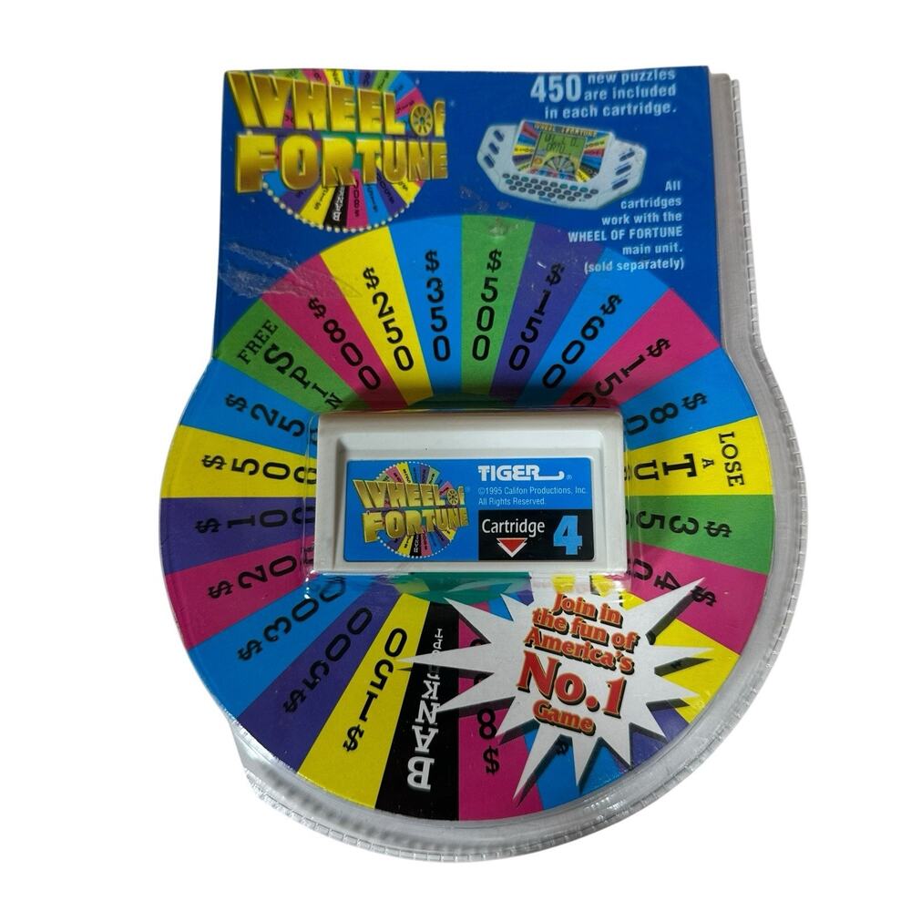 Vintage Wheel Of Fortune Game Cartridge #4 by Tiger 1995